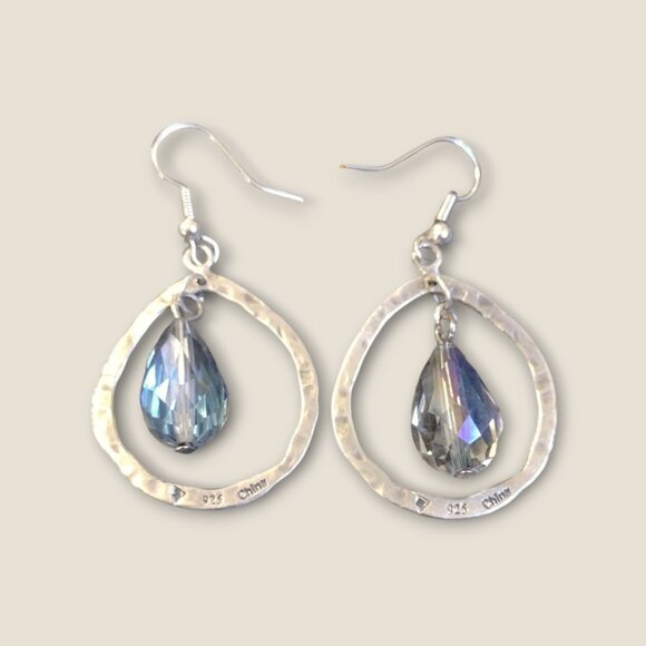 Silpada Sterling Silver Teardrop Cubic Zirconia Earrings - Picture 2 of 3